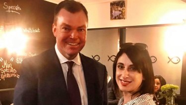 Restaurant owner Michelle Loielo, plaintiff on the case against Victoria's curfew, with Victorian shadow attorney-general Edward O'Donohue.