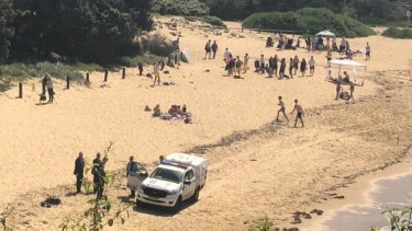 Malabar Beach after the package was found.