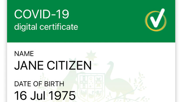 The COVID-19 digital certificate you can download through mygov after linking your account with Medicare.