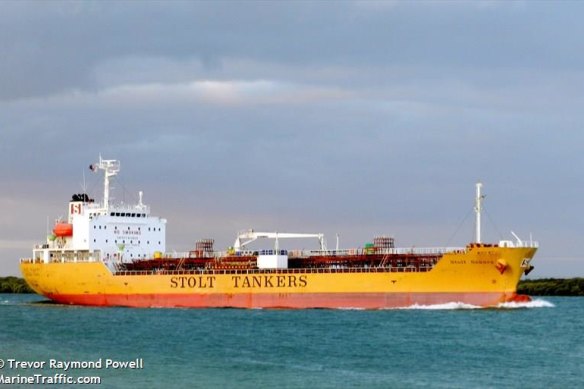 The Stolt Sakura oil and chemical tanker.