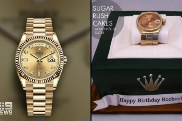 The Rolex watch and birthday cake offered to Person 1 by Star casino in Queensland.