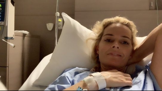 Anne-Marie Sage Wood in hospital.