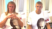 Erling Haaland before and after his haircut