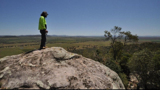 Gomeroi man Steve Talbott overlooks the land China Shenhua plans to turn into a mine. 