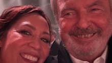 Sam Neill posed with Kate Ceberano at the ARIA Hall of Fame awards on June 12, a month before his passing. 