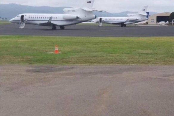 The two RAAF jets seen at Scone Airport.