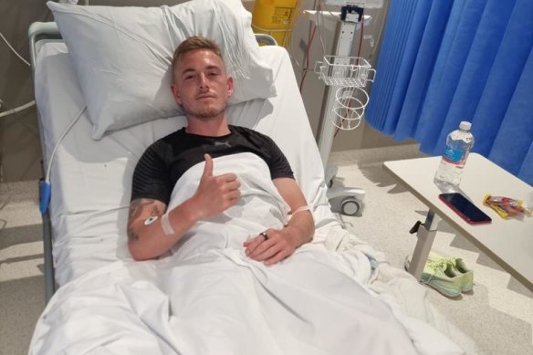 Brendan Wyatt spent a night in hospital after his ultramarathon effort.