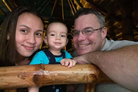 Bernie Osler with fiancee Cindy and son Harley last week.