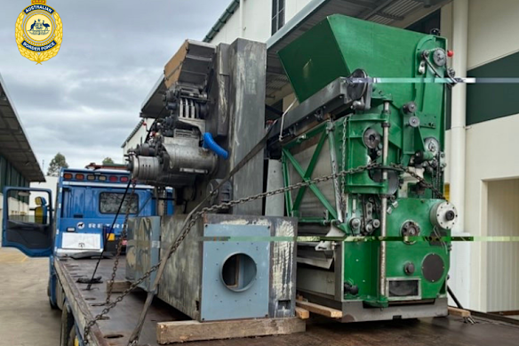 The manufacturing machine seized in Sydney’s north-west can produce over 3.5 million cigarettes every day.