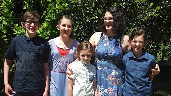 Katrina Miles with her four children.