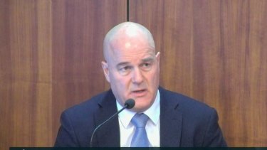 Xavier Walsh, CEO of Crown Melbourne, giving evidence to Victoria’s royal commission into the casino on Monday, July 5 2021.