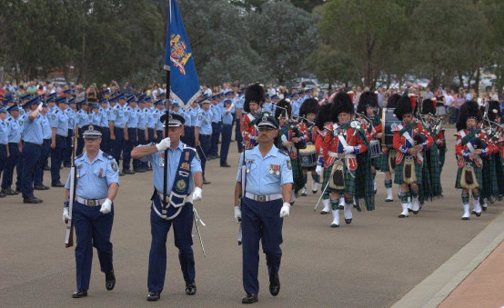 Anthony McLean leading a NSW Police parade.