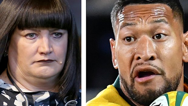 Facing off this weekend ... Rugby Australia CEO Raelene Castle and Israel Folau.