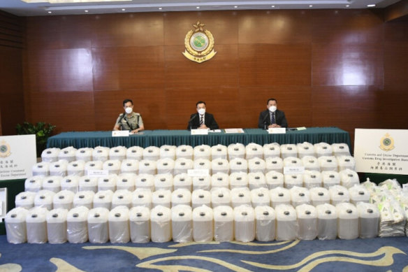 1.8 tonnes of liquid meth was seized in Hong Kong after uncovering a shipment arriving from Mexico en route to Australia.