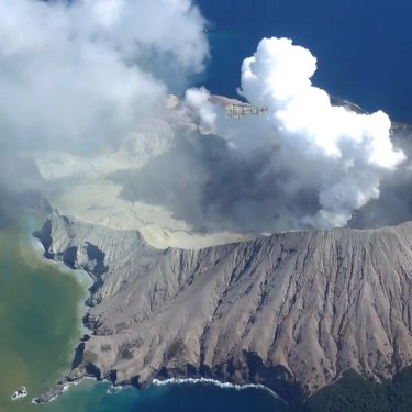 White Island after the eruption.