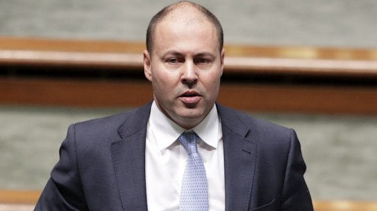 Treasurer Josh Frydenberg during Question Time at Parliament House in Canberra on Tuesday 30 July 2019. fedpol Photo: Alex Ellinghausen