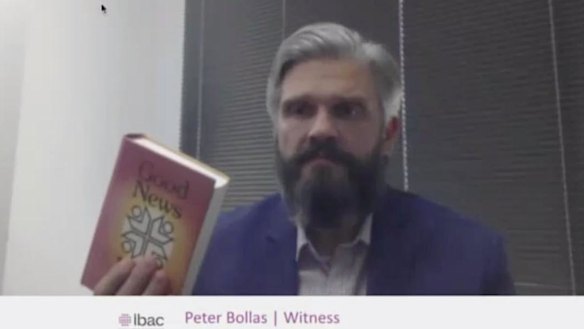 Metro Trains executive Peter Bollas gives evidence at IBAC on Wednesday.