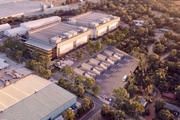 Artist impression of Canberra Data Centres’ $300 million proposal in Hazelmere.