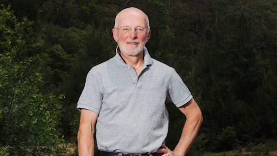 Kangaroo Valley residents Gary Moore, Matt Gray and Kate Watson beneath the Hampden Bridge. 