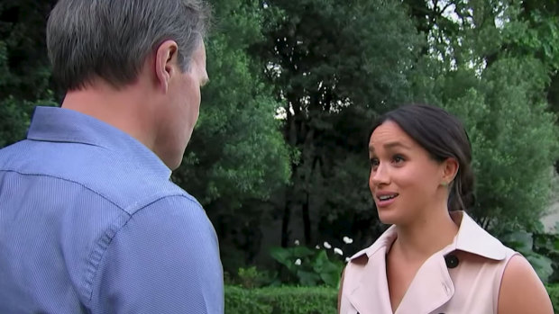 Tom Bradby interviews the Duchess of Sussex in Africa for a documentary. 