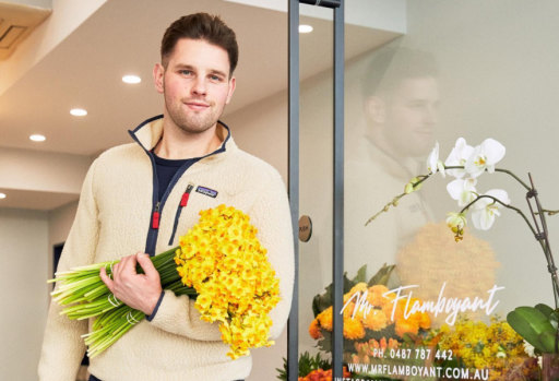 Brennon Mrzyk is running an online florist since he was evicted from his Double Bay shop.