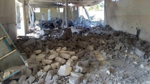 The damage inside the detention centre in Tripoli's Tajoura after the air strike.