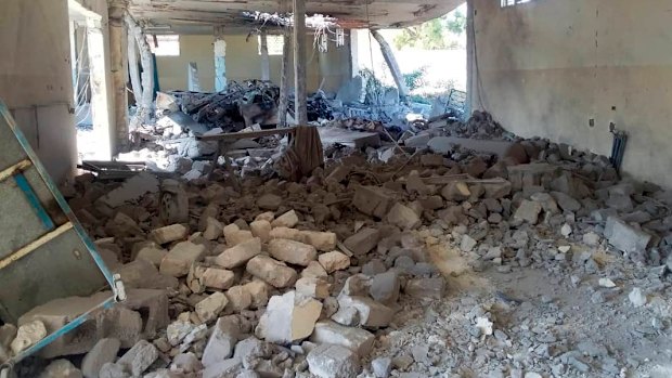 The damage inside the detention centre in Tripoli's Tajoura after the air strike.