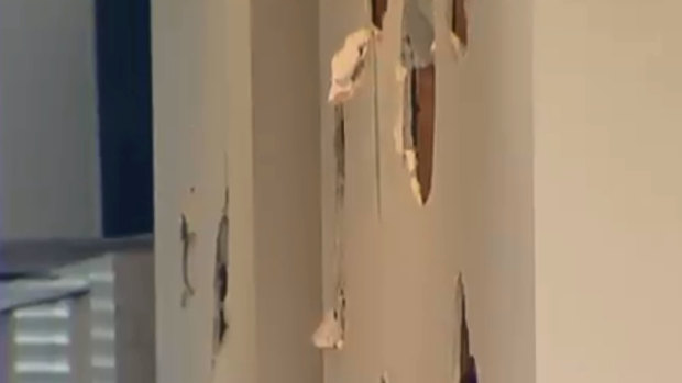 Holes were smashed into the wall at a party in Hastings Road, Hawthorn East.
