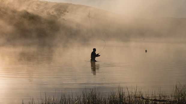 Fly fishing, Lake Leake.