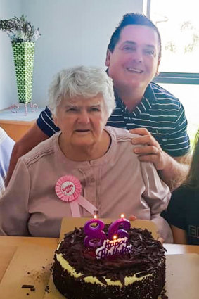 Marija Rukavina, 86, and her son Ivan.