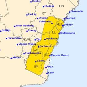 The Bureau's severe weather warning for Friday and Saturday includes the Sydney area.