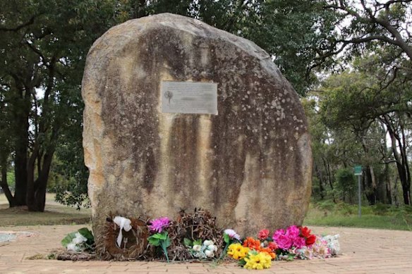A plaque in the Battle of Pinjarra Memorial Park.