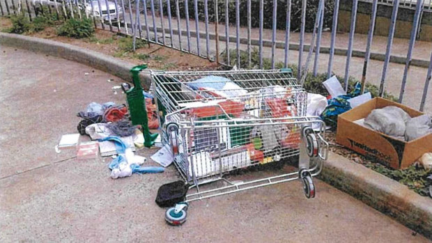 Uncleared rubbish at Park Towers estate in 2015.