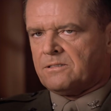 Jack Nicholson as Colonel Jessup in the movie A Few Good Men.