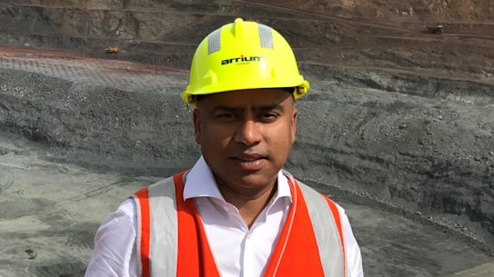 Sanjeev Gupta at the Whyalla Arrium mine.
