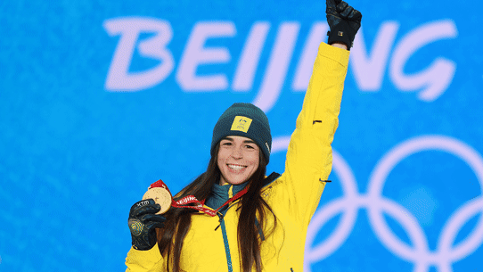 Australian moguls gold medal winner Jakara Anthony.