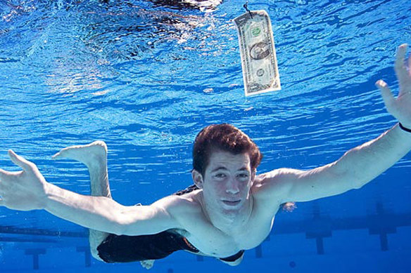 A teenage Spencer Elden strikes a familiar pose recreating the album cover for Nirvana’s Nevermind.