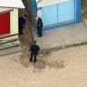 Police search for suspected explosives at Dromana Beach.