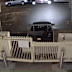 The ute reversed before ramming into the gates, with the incident being captured on CCTV.