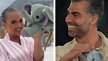 Love Island’s Molly-Mae and Married and First Sight’s Joel with their childhood toys.