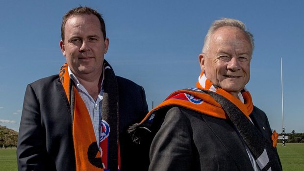 Big bosses: GWS Giants CEO Dave Matthews (left) with chairman Tony Shepherd.