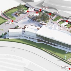 An artists’ impression of the Caulfield development which shows the new float park in the top left corner.