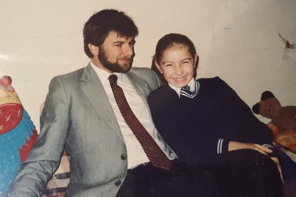 Samantha Smorgon as a child with her father, Robert Smorgon.