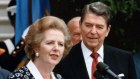 British prime minister Margaret Thatcher and US president Ronald Reagan  were both free-market evangelists.