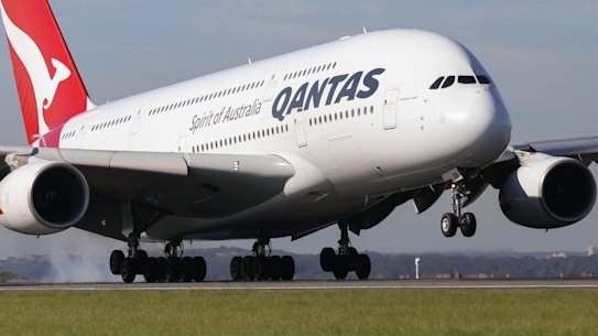 A Qantas Airbus A380 – the airline was first to fly this route with the superjumbo.