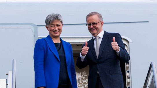 Prime Minister Anthony Albanese and Foreign Affairs Minister Penny Wong depart for Tokyo.