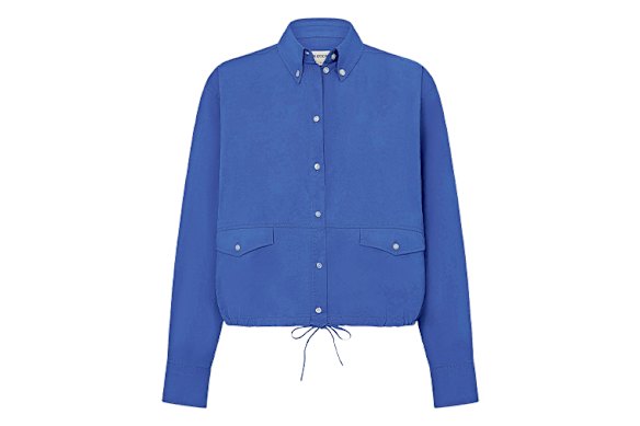 A crisp, cotton shirt with adjustable drawstring hem.