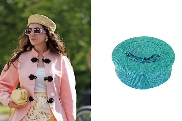 Left: Style at Copenhagen Fashion Week. Right: Felicity Northeast “Pillbox” hat.
