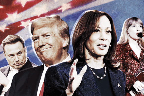 Elon Musk is backing Donald Trump with millions of dollars, while Kamala Harris has the soft-power support of Taylor Swift.