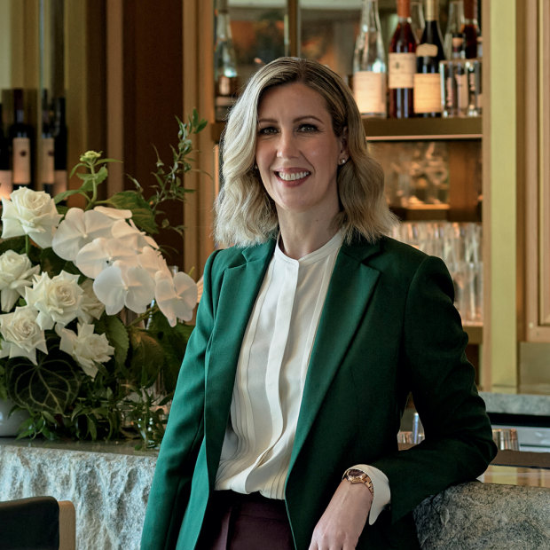 Chef Clare Smyth inside her Sydney restaurant Oncore: “I was the first woman to head a three-star restaurant in England. And that made me think: ‘What if I’m the first woman to lose the third star?’ I put a lot of pressure on myself about that.”  